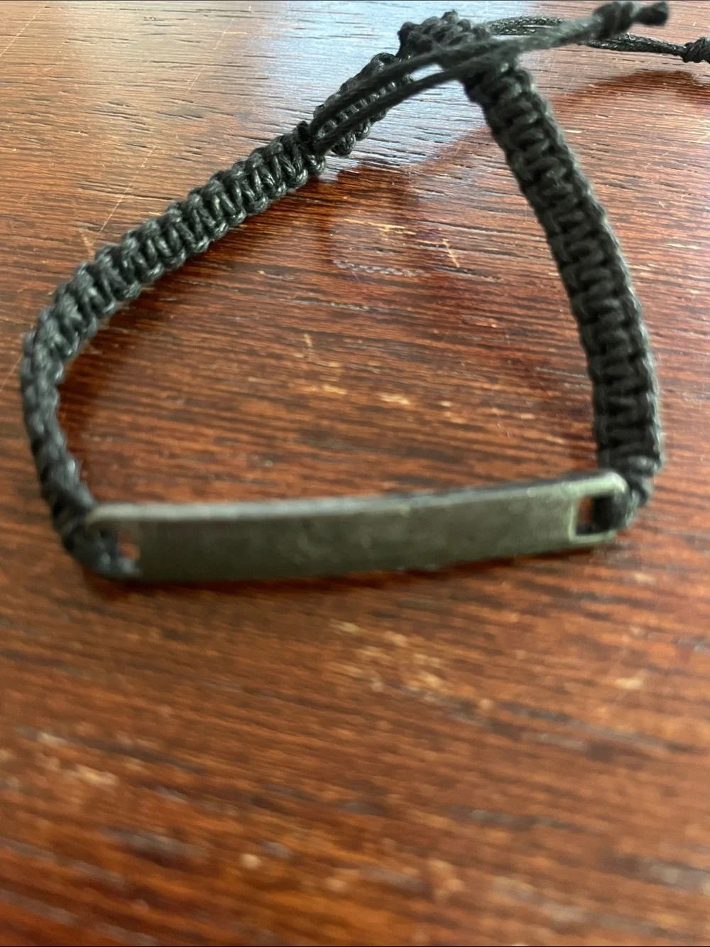 Men’s slider ID bracelets. Set of 2. Black. Braided. Stainless steel tags. NWOT